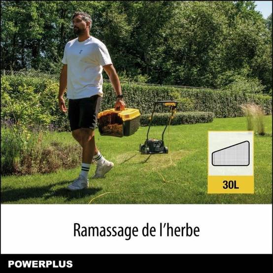 Tondeuse électrique filaire 1300 W, 32 cm de coupe + ébordeuse 250 W, kit jusqu’à 250 m² - Powerplus - Image 3