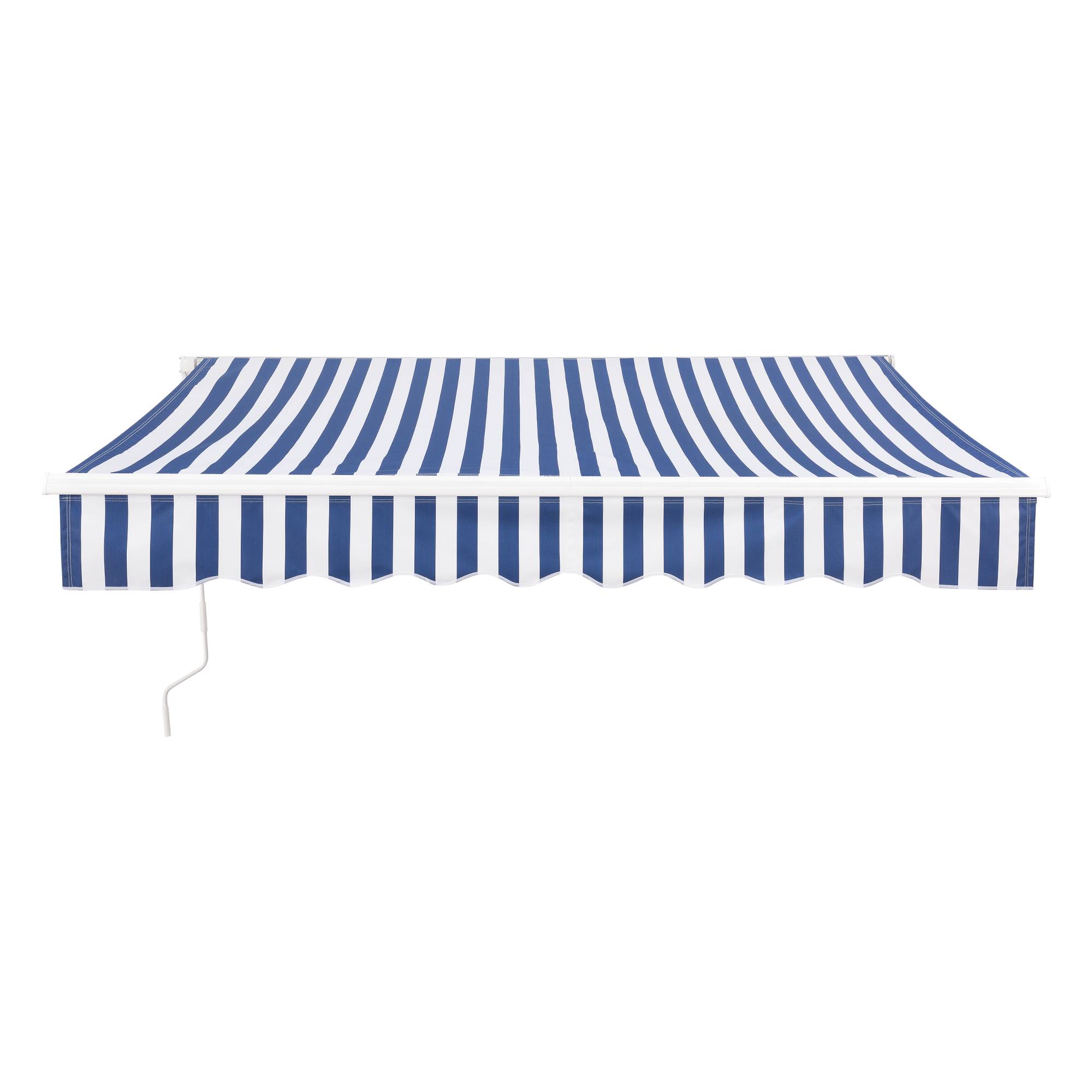 Store Banne Bitonto avec Manivelle 350 x 250 cm Bleu Blanc [en.casa] - Imagen 5