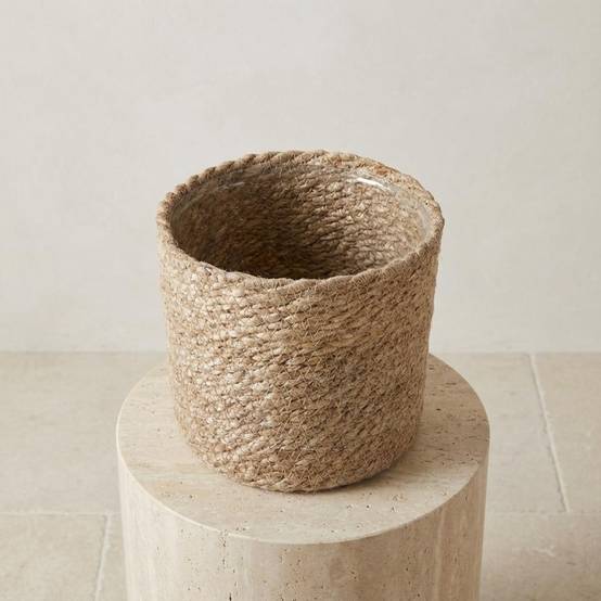 Cache-pot panier naturel - D.14cm - Image 2