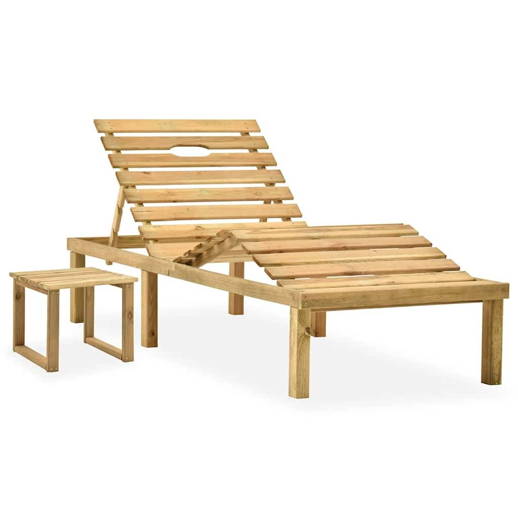 Vidaxl - Chaise longue de jardin avec table Bois de pin imprégné vidaXL 315397 - Imagen 1