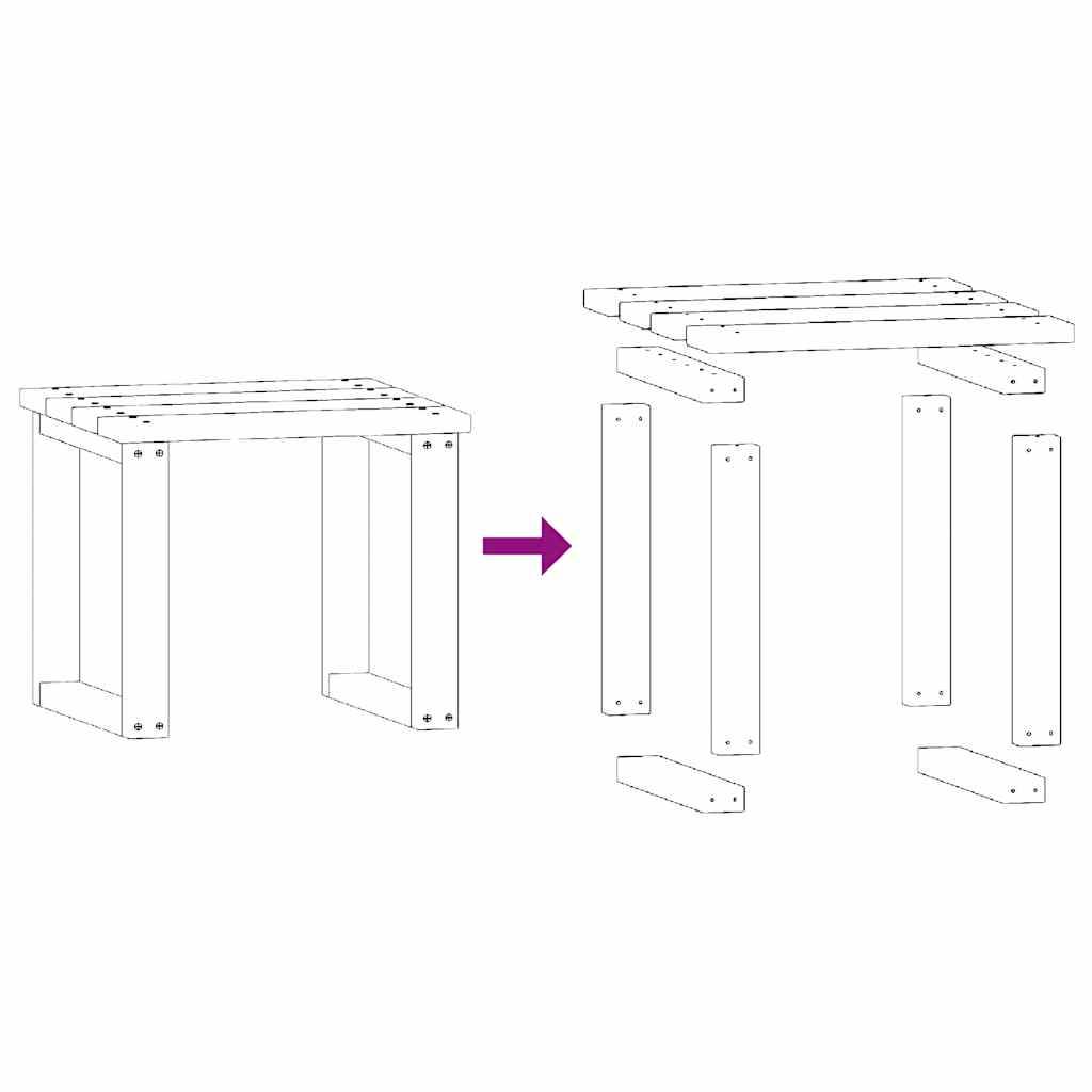 Vidaxl - Chaise longue de jardin avec table Bois de pin imprégné vidaXL 315397 - Imagen 5