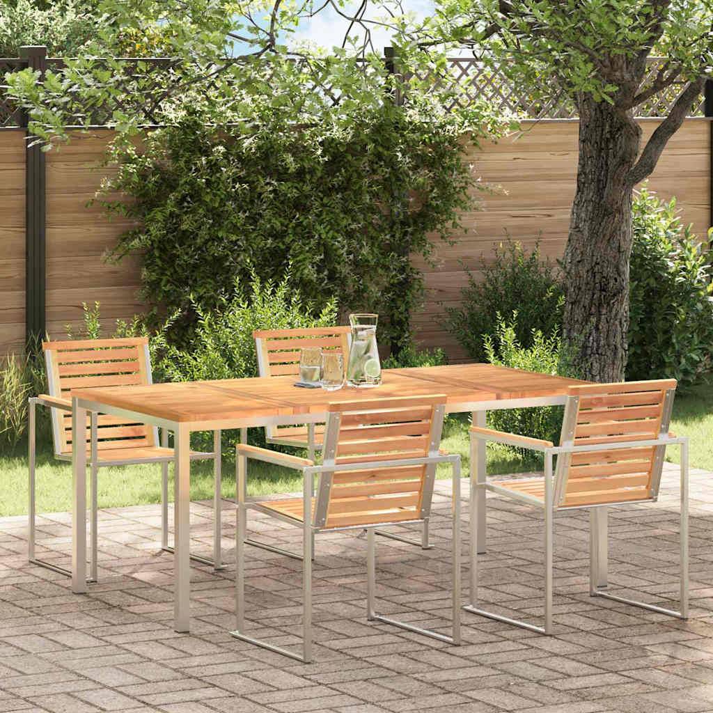 Table de Jardin à Manger en Teck Massif 180x90cm, Grande Table de Repas pour 8 Personnes, Style Contemporain – ComfortXL Outdoor Living - Image 1