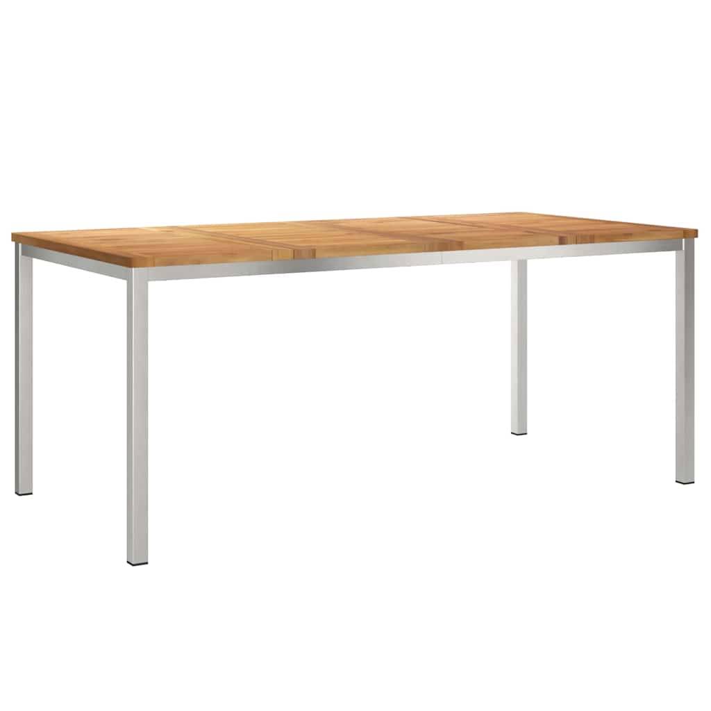 Table de Jardin à Manger en Teck Massif 180x90cm, Grande Table de Repas pour 8 Personnes, Style Contemporain – ComfortXL Outdoor Living - Image 2