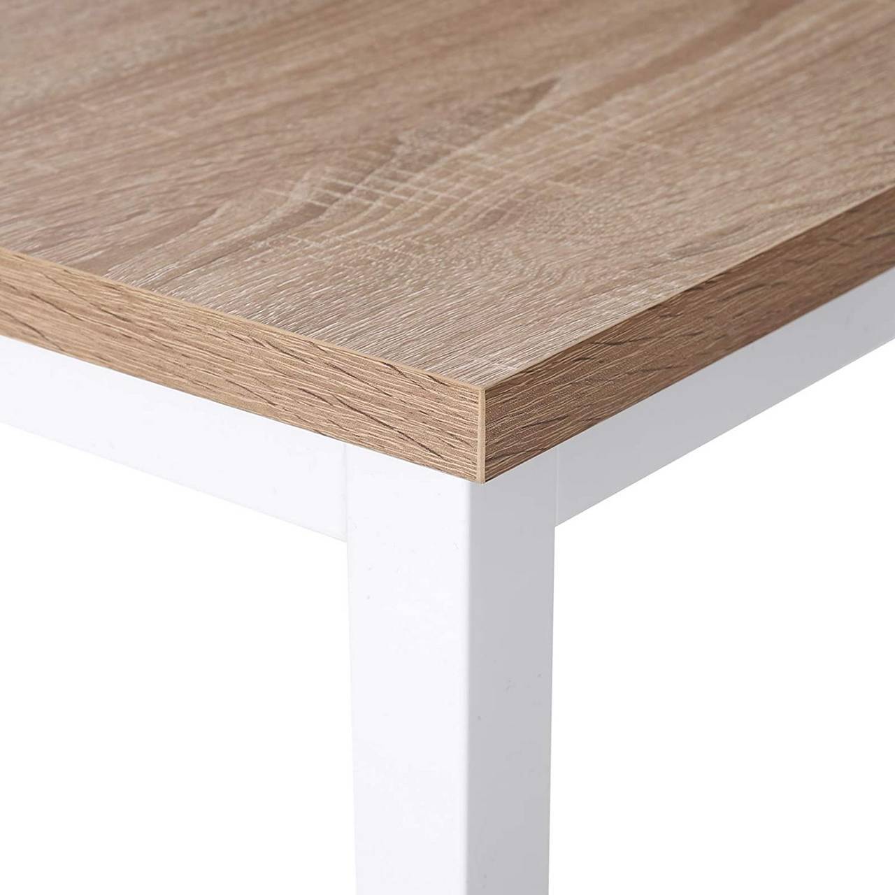 Helloshop26 - Table de bar table de cuisine en aggloméré et métal table de bistrot table haute 102 cm chêne clair - Imagen 4