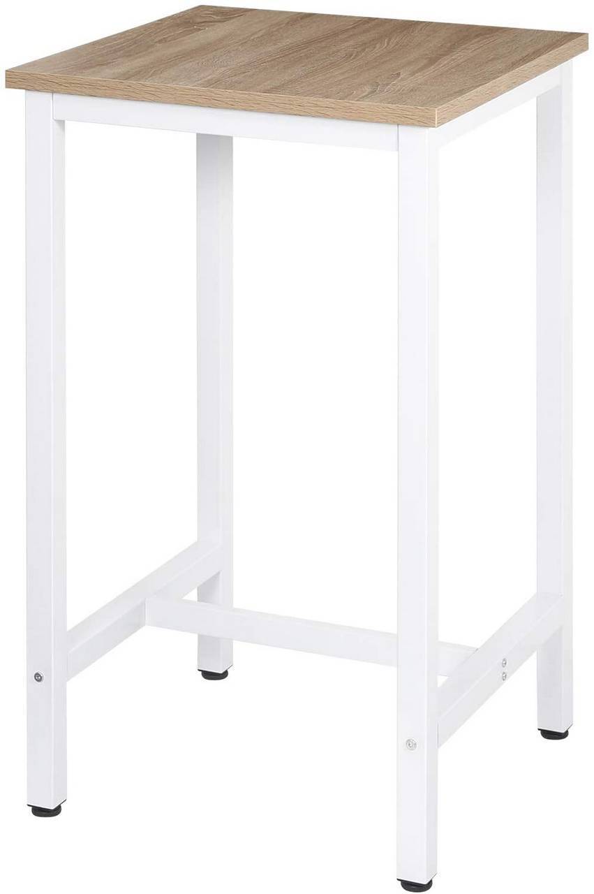 Helloshop26 - Table de bar table de cuisine en aggloméré et métal table de bistrot table haute 102 cm chêne clair - Imagen 1