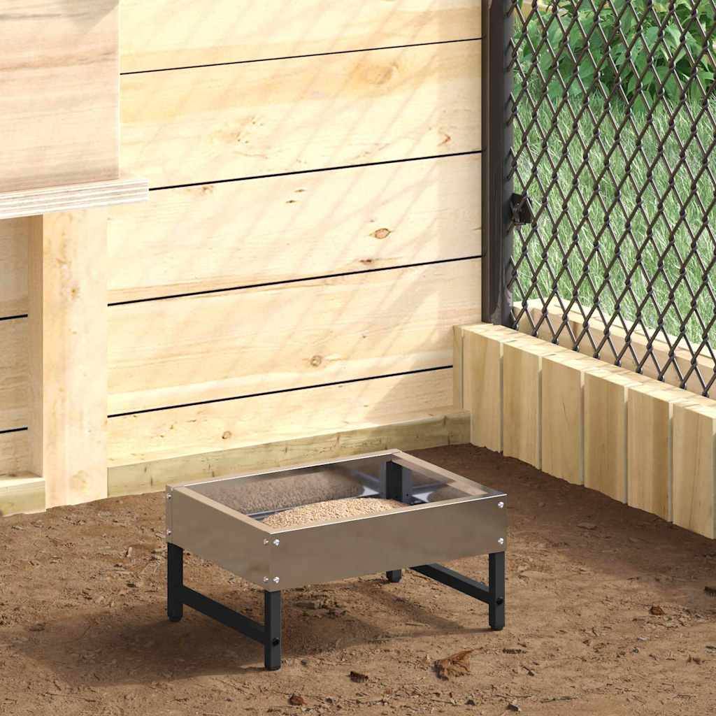 Mangeoire Oiseaux Galvanisée Robuste Anti-Rouille 3kg Argent - ComfortXL Outdoor Living