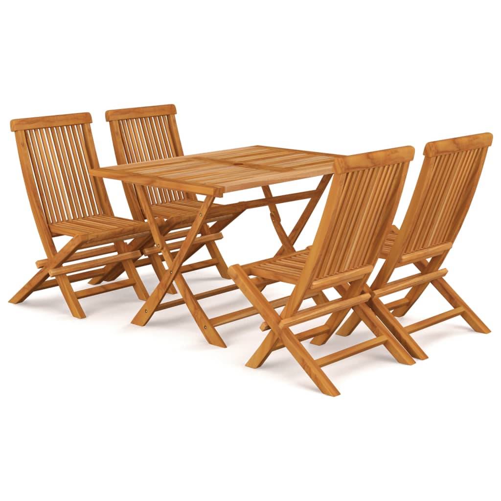 Vidaxl - Ensemble à manger de jardin 5 pcs Bois de teck massif vidaXL 3059601 - Imagen 2
