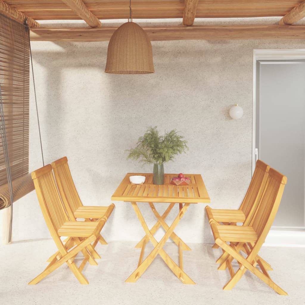 Vidaxl - Ensemble à manger de jardin 5 pcs Bois de teck massif vidaXL 3059601 - Imagen 1