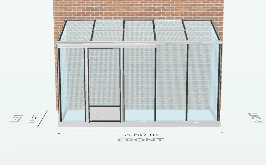 7m²  -  Serre en polycarbonate 8 mm alvéolés  - Euro Midi serre adossée - Alu - 7m² - ALUMINIUM - L'atelier Des Serres - Imagen 5