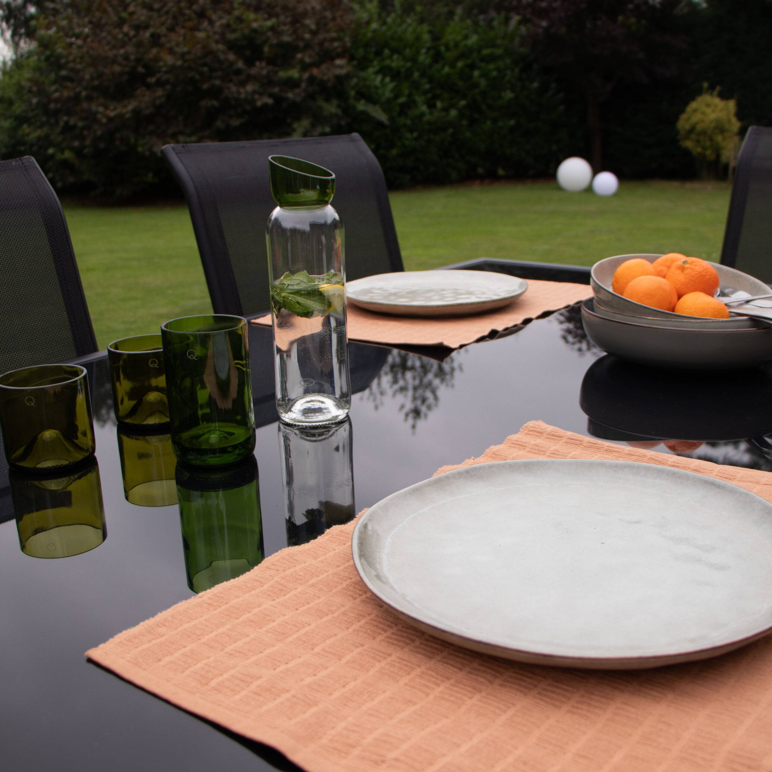 Wilsa Garden - Ensemble de jardin en aluminium et verre 6 P BLACK EDITION avec 6 fauteuils - Imagen 4