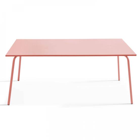 Oviala - Table de jardin rectangulaire en métal 8 places 180 cm argile Palavas - Oviala - Imagen 5
