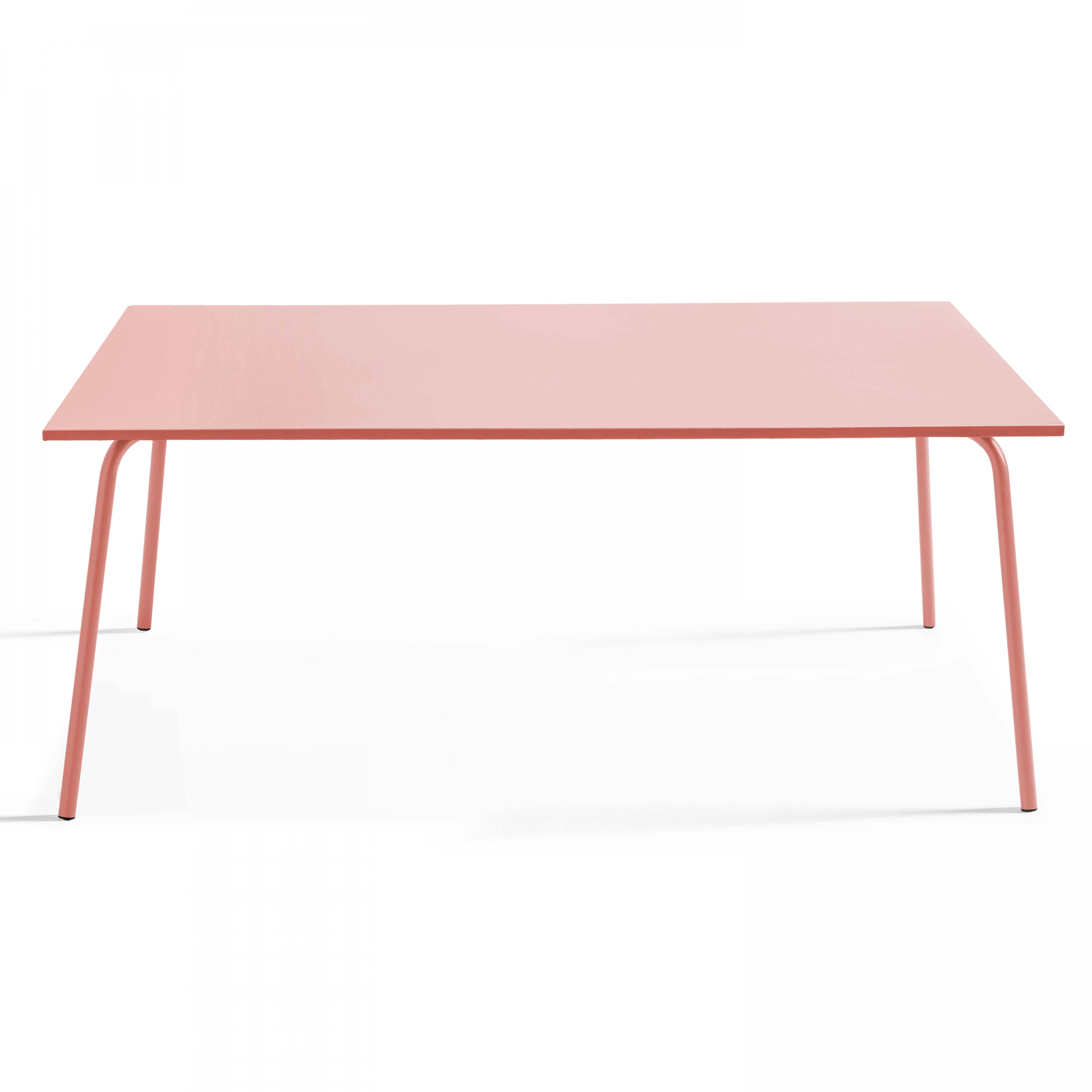 Oviala - Table de jardin rectangulaire en métal 8 places 180 cm argile Palavas - Oviala - Imagen 5