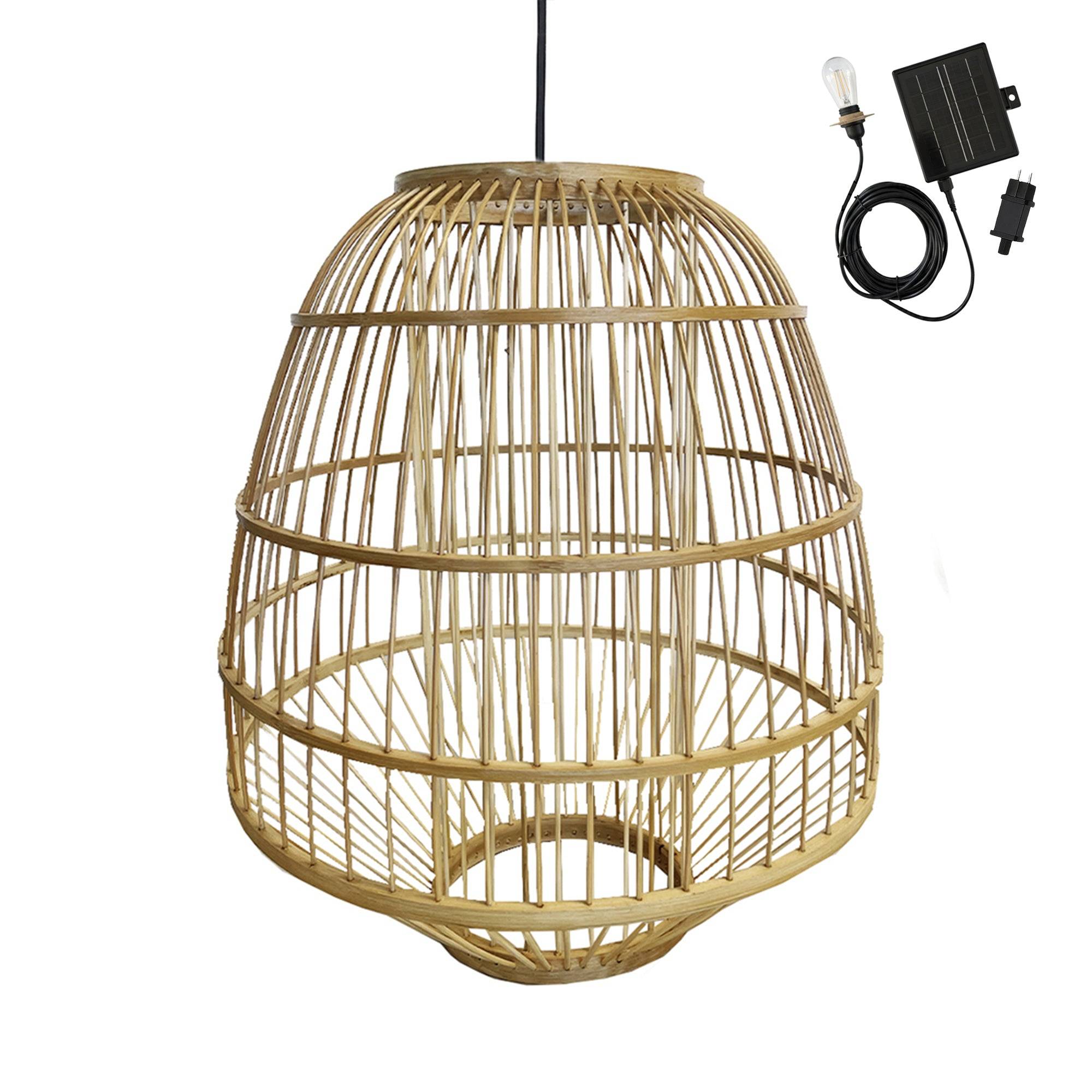 Lumisky - Suspension solaire bohème MYKONOS Beige Herbe marine H37cm - Image 1