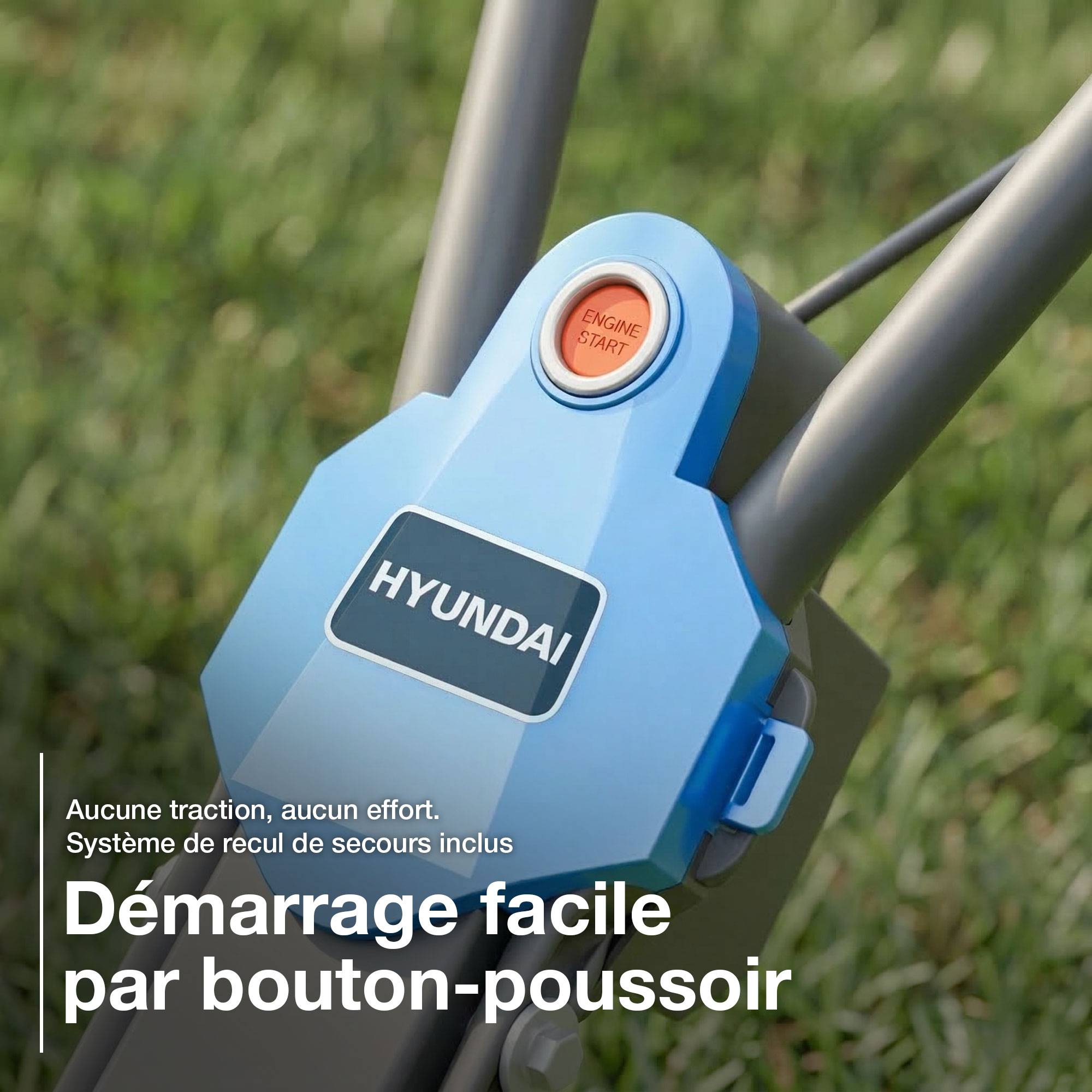 Motobineuse Motoculteur Thermique 60 cm 173 cm3 4,8 CV Démarrage Électrique - 4 Jeux de Fraises HYT175EX-EU Hyundai - Image 4