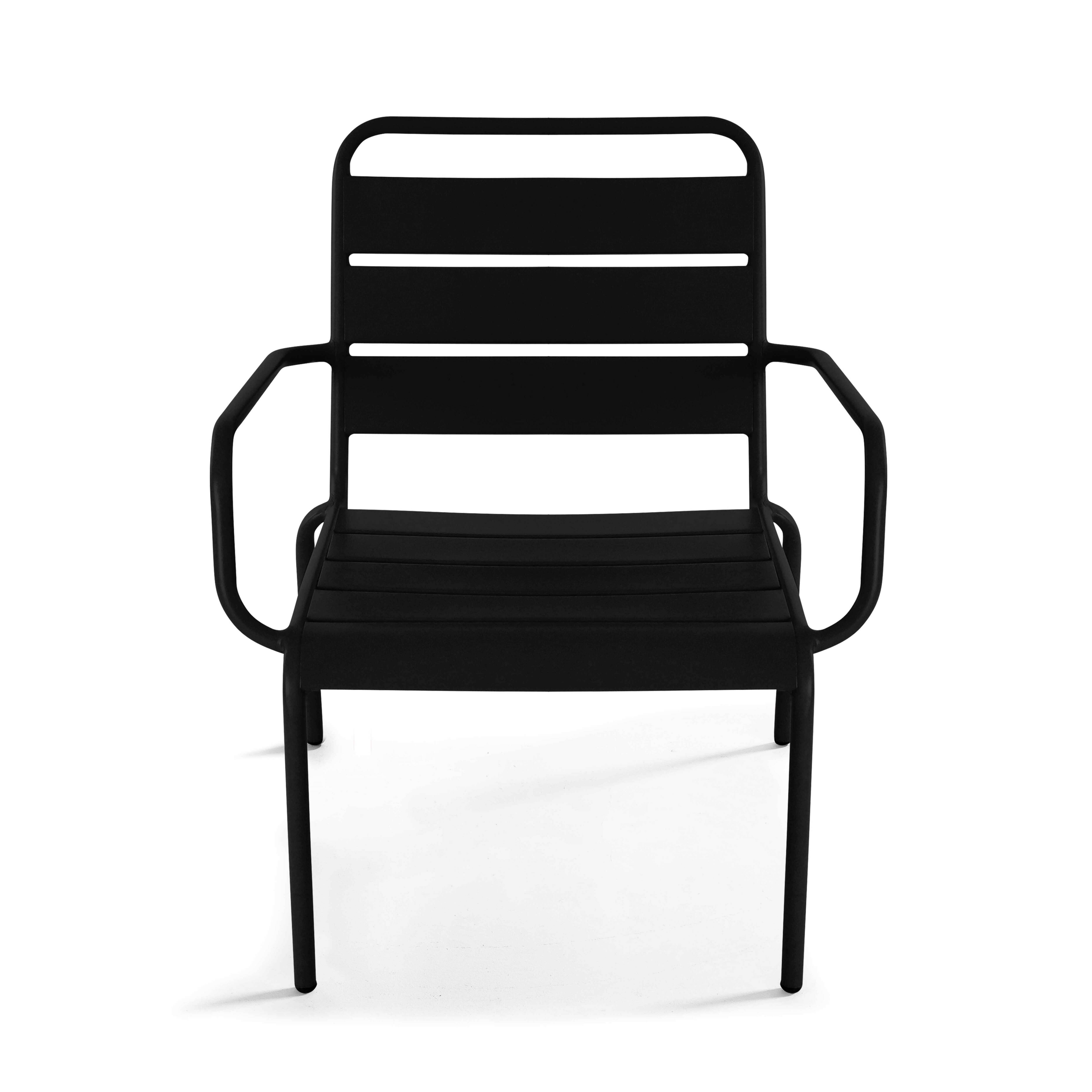 Oviala - Fauteuil de jardin bas relax acier noir Palavas - Oviala - Image 3