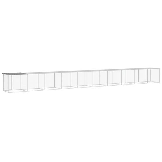 Poulailler XXL 10 m acier galvanisé avec parc grillagé et toit Gris – ComfortXL Outdoor Living - Image 5