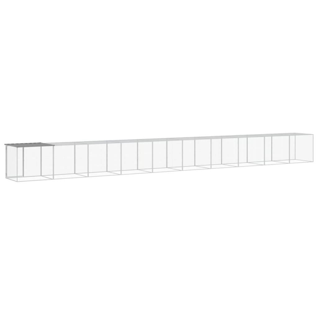 Poulailler XXL 10 m acier galvanisé avec parc grillagé et toit Gris – ComfortXL Outdoor Living - Image 5