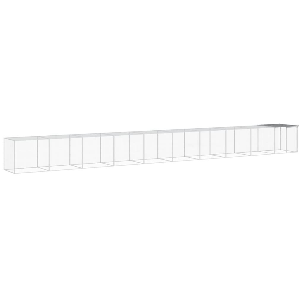 Poulailler XXL 10 m acier galvanisé avec parc grillagé et toit Gris – ComfortXL Outdoor Living - Image 2