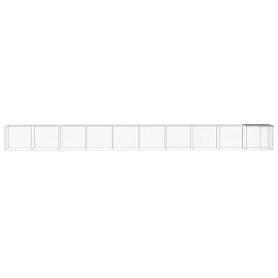 Poulailler XXL 10 m acier galvanisé avec parc grillagé et toit Gris – ComfortXL Outdoor Living - Image 3