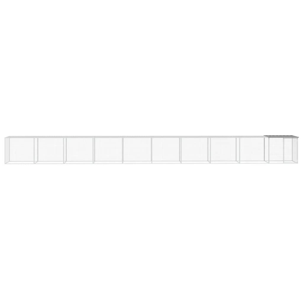 Poulailler XXL 10 m acier galvanisé avec parc grillagé et toit Gris – ComfortXL Outdoor Living - Image 3