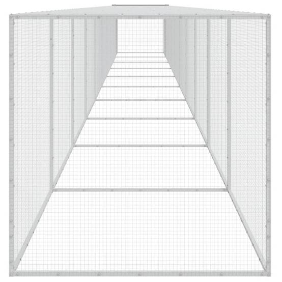 Poulailler XXL 10 m acier galvanisé avec parc grillagé et toit Gris – ComfortXL Outdoor Living - Image 4