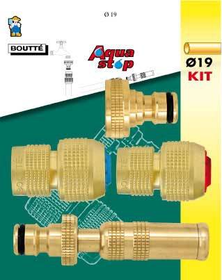 Kit d'arrosage 4 pièces pour tuyau Ø19 Boutté