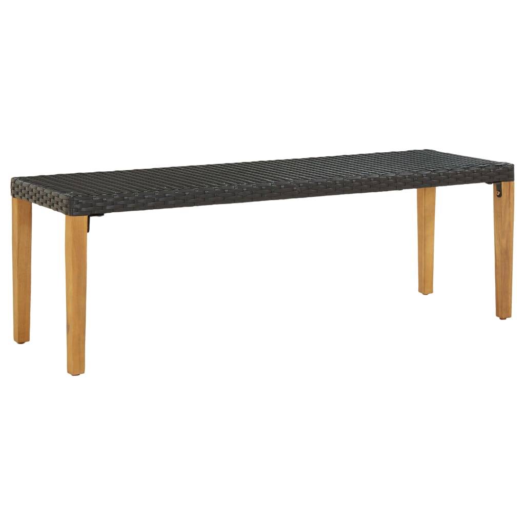 Helloshop26 - Banc de jardin meuble de patio d'extérieur terrasse 80 cm résine tressée noir - Imagen 1
