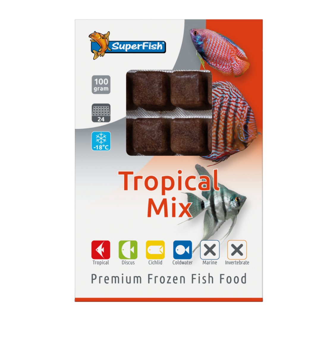 Superfish - Nourriture congelée pour poissons tropicaux 100 g - SUPERFISH
