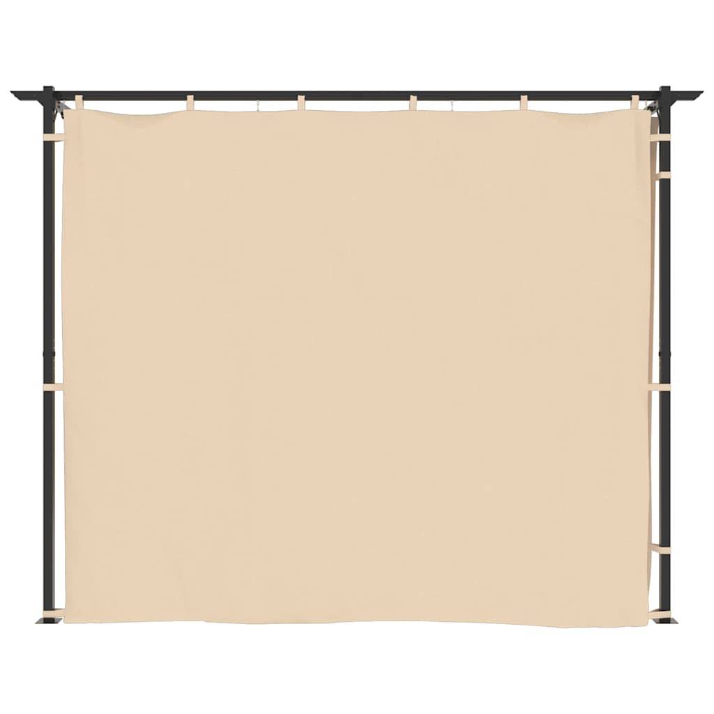 Gazebo de Jardin Acier avec 3 Rideaux Inclus Toile Anti-UV Imperméable Crème 3x3 m – ComfortXL Outdoor Living - Image 4