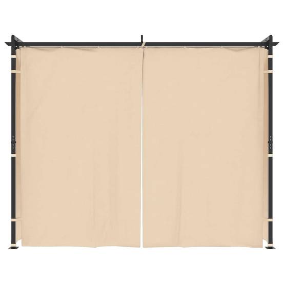 Gazebo de Jardin Acier avec 3 Rideaux Inclus Toile Anti-UV Imperméable Crème 3x3 m – ComfortXL Outdoor Living - Image 3