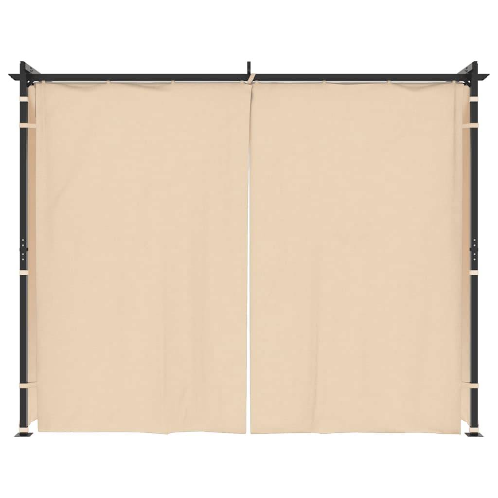 Gazebo de Jardin Acier avec 3 Rideaux Inclus Toile Anti-UV Imperméable Crème 3x3 m – ComfortXL Outdoor Living - Image 3