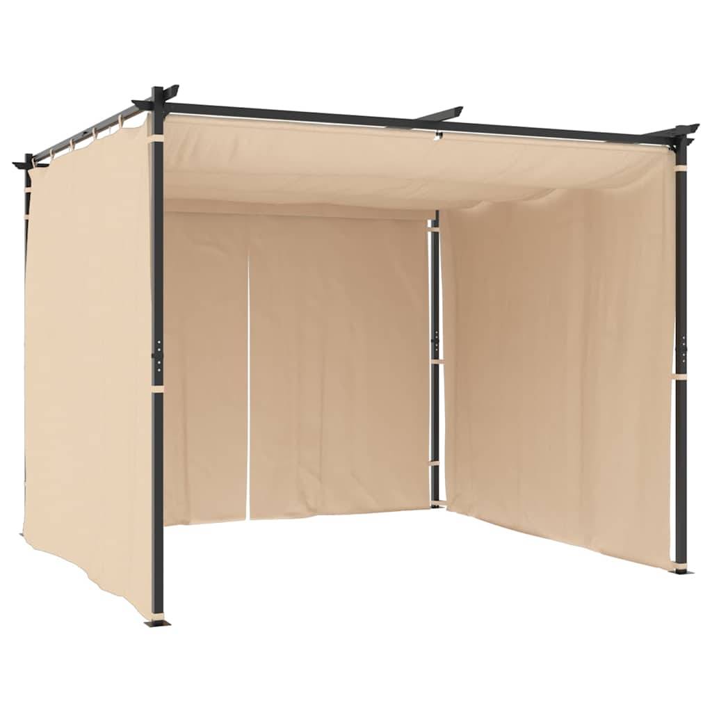 Gazebo de Jardin Acier avec 3 Rideaux Inclus Toile Anti-UV Imperméable Crème 3x3 m – ComfortXL Outdoor Living - Image 5