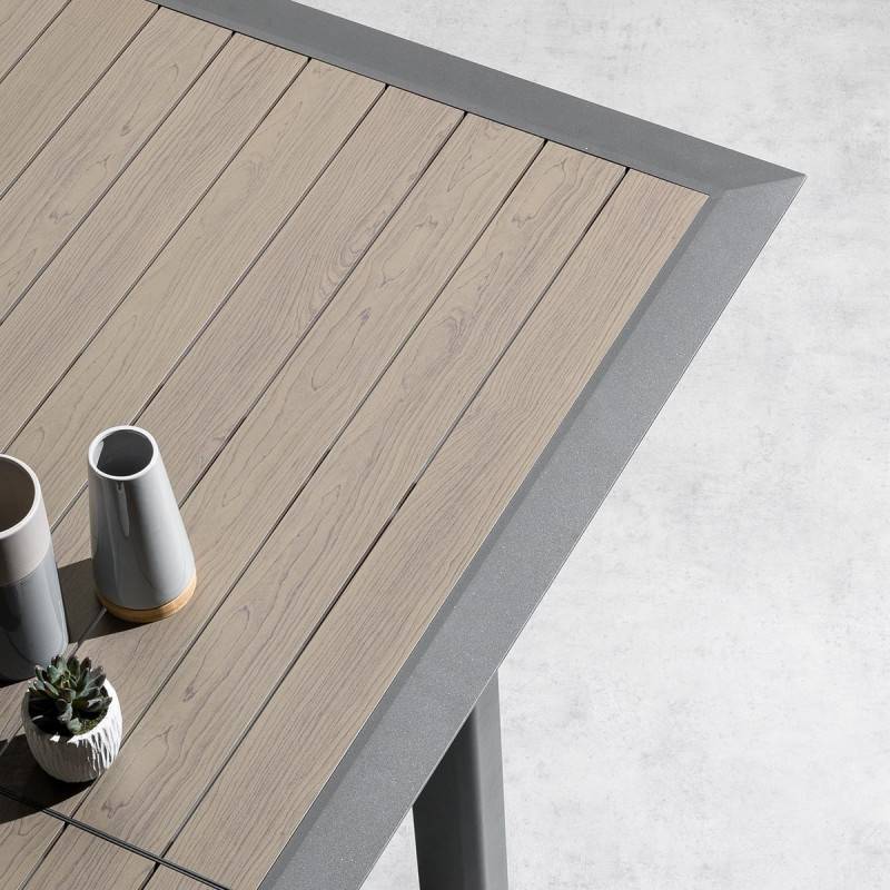 Hesperide - Table de jardin extensible "Allure" effet bois muscade & graphite 12 places en aluminium traité époxy Hespéride - Imagen 7