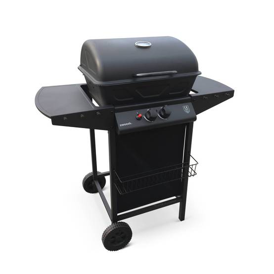 Barbecue au gaz - Aramis - Cuisine extérieure 2 brûleurs avec tablettes latérales et thermomètre | sweeek - Image 2
