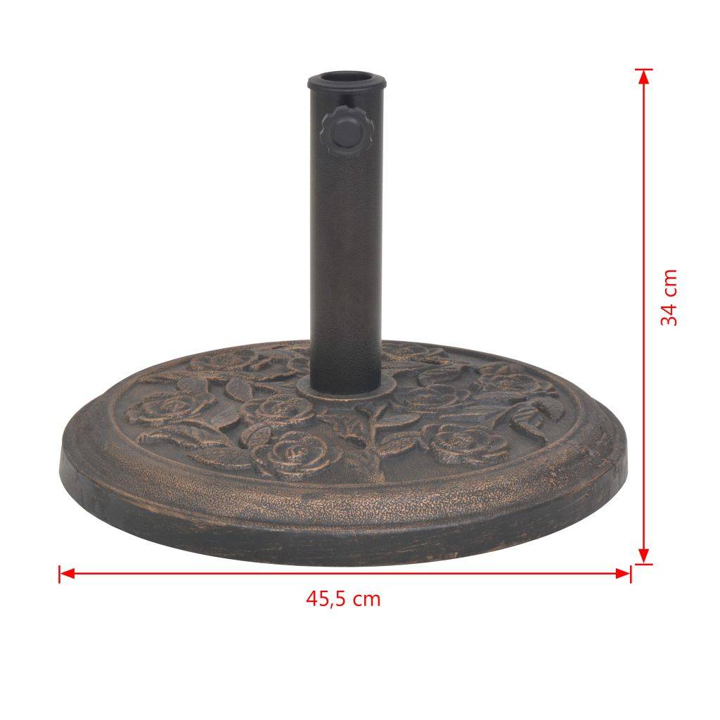 Helloshop26 - Socle de parasol résine rond diamètre 38 et 48 mm bronze 9 kg - Imagen 4
