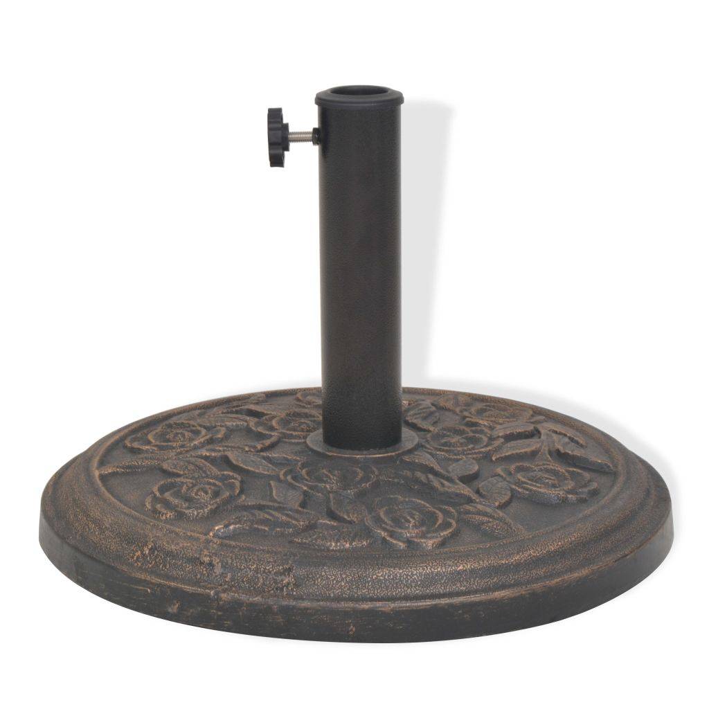 Helloshop26 - Socle de parasol résine rond diamètre 38 et 48 mm bronze 9 kg - Imagen 1