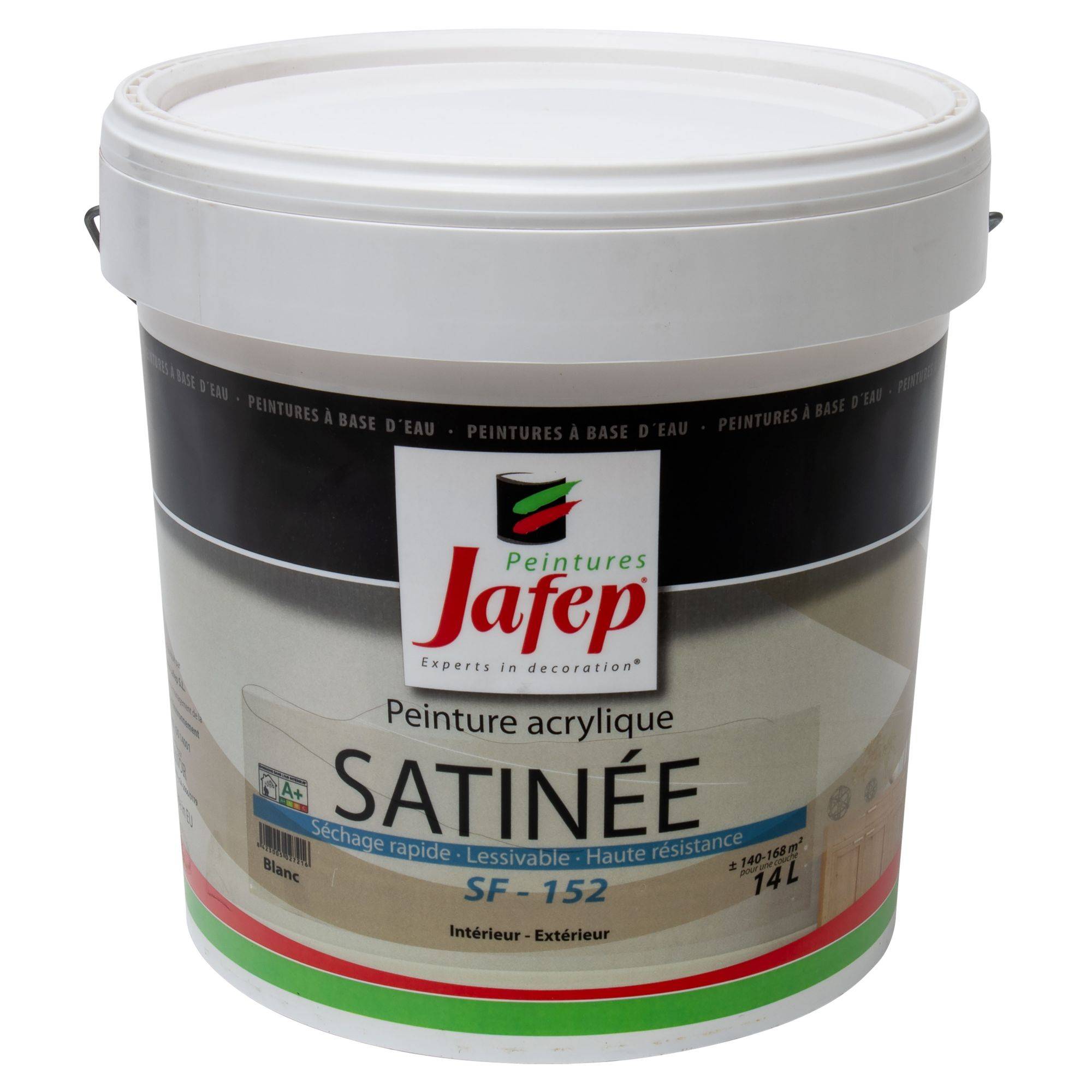 Peinture acrylique satinée blanc SF152  14L  Jafep - Image 1