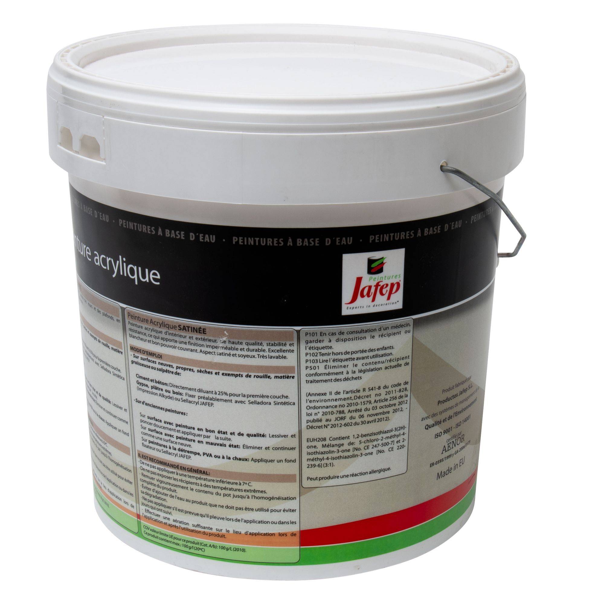 Peinture acrylique satinée blanc SF152  14L  Jafep - Image 4