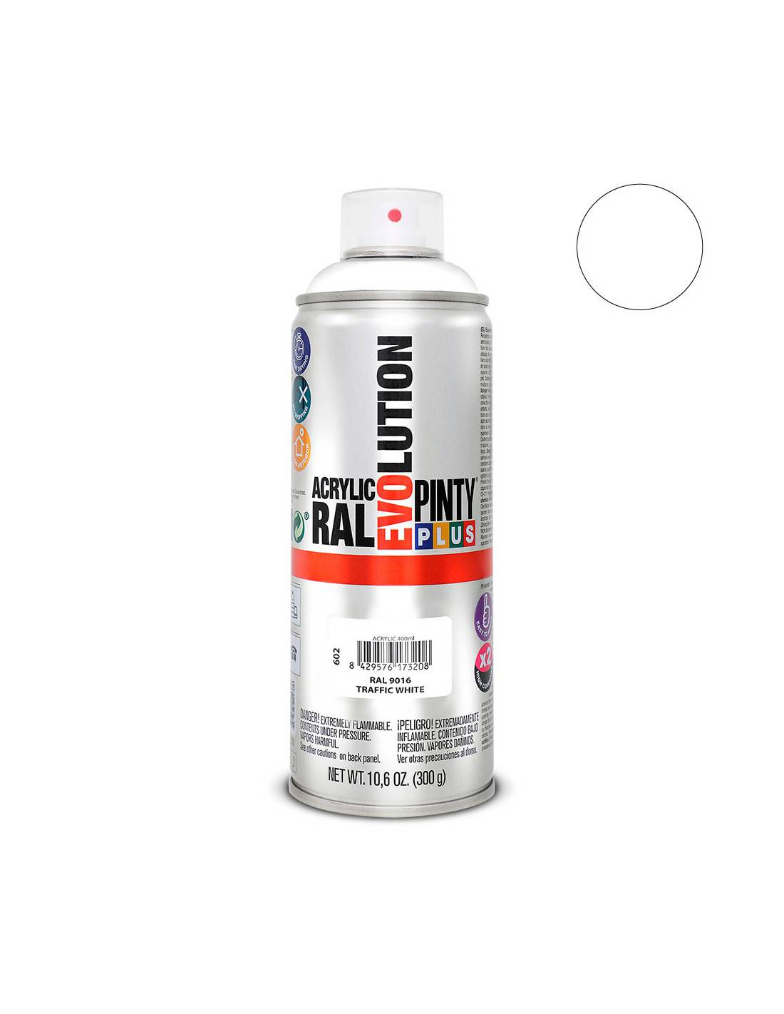 Peinture En Aérosol Pintyplus Evolution 520cc Ral 9016 Blanc Signalisation - Image 1