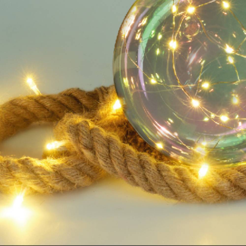 Sans Marque - Boule LED lumineuse suspension corde - Imagen 6