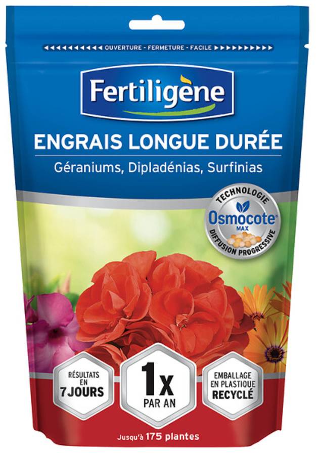 Fertiligène - Engrais long durée Osmocote Plantes fleuries, géran, dipla, surfi