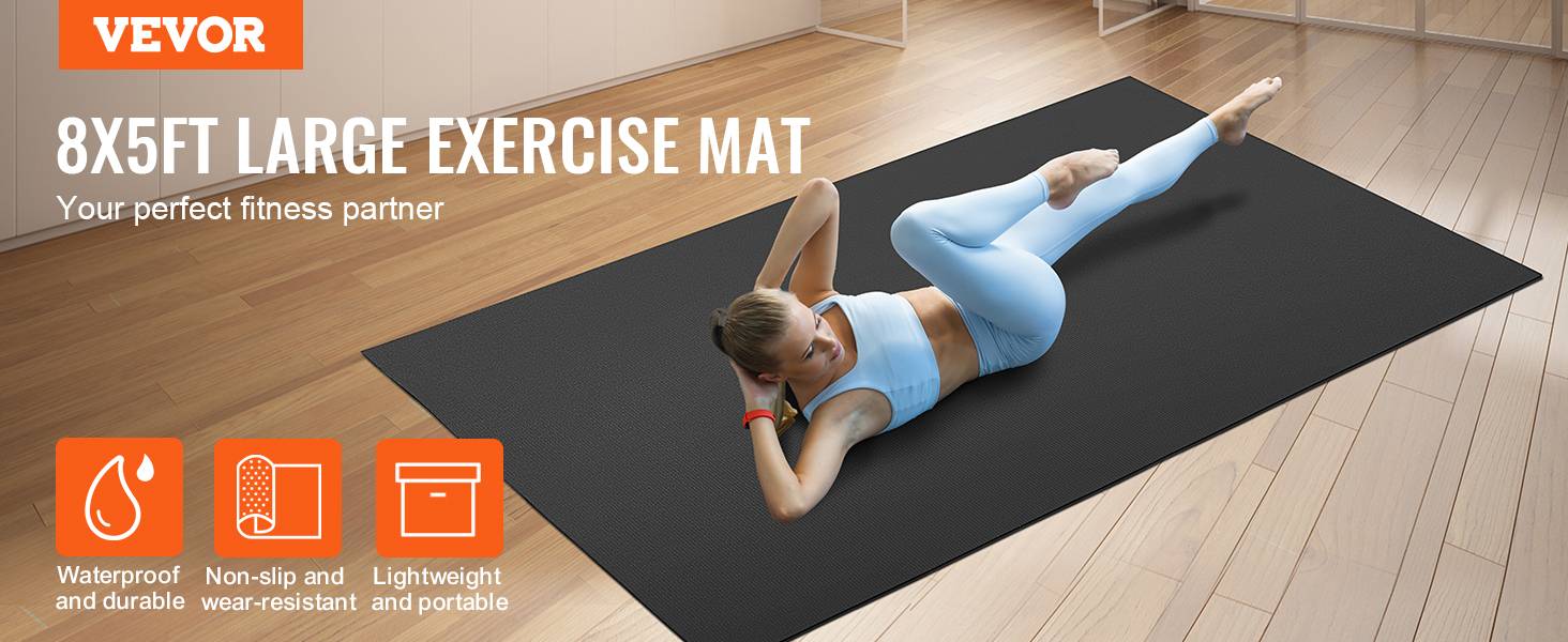 Vevor - VEVOR Tapis de yoga antidérapant tapis d'entraînement 2440 x 1530 mm pilates - Image 9