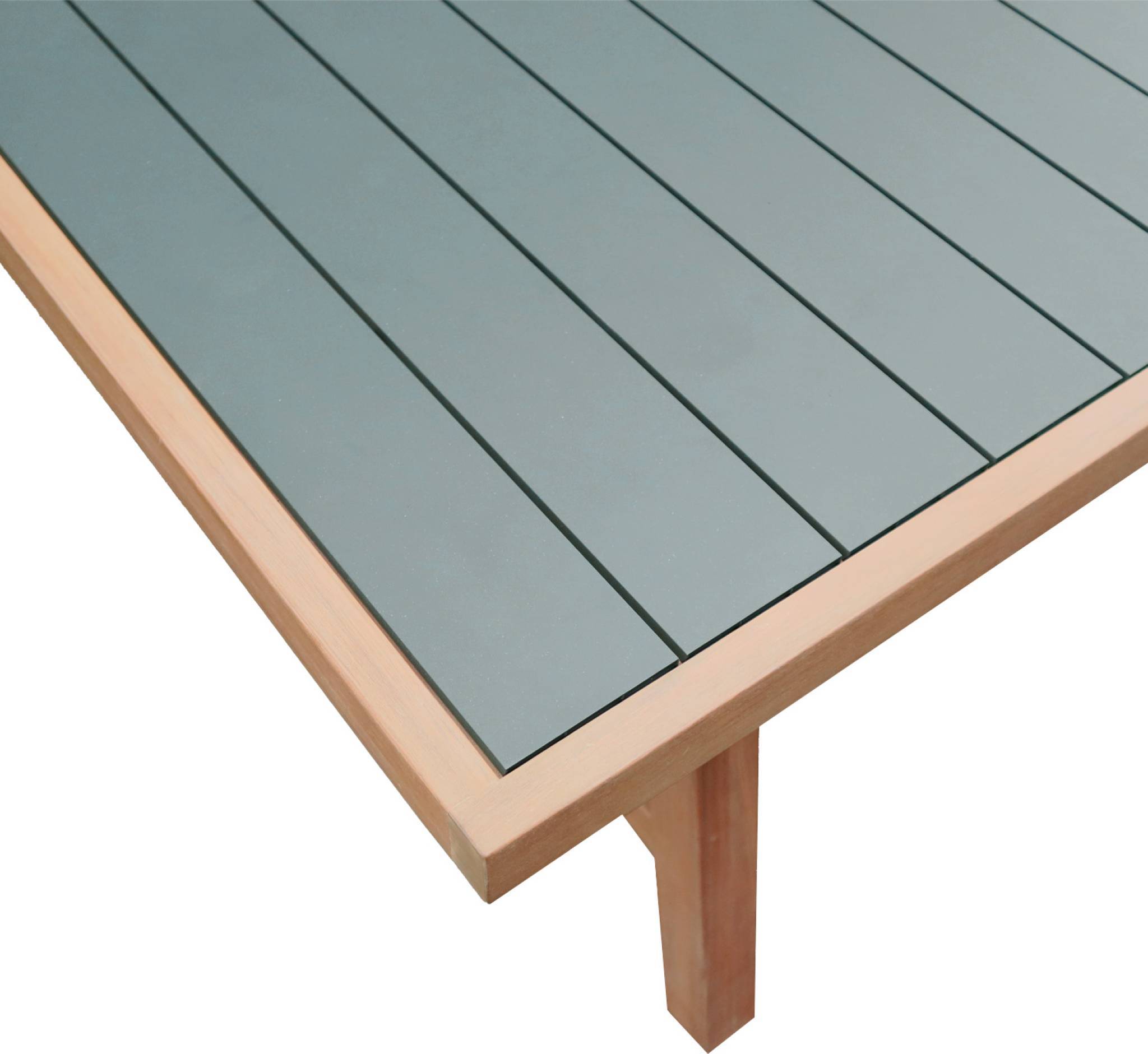 sweeek - Table de jardin bois d'acacia et aluminium 8 places kaki - Eldora | sweeek - Image 3