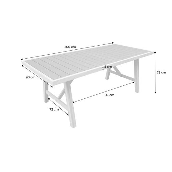sweeek - Table de jardin bois d'acacia et aluminium 8 places kaki - Eldora | sweeek - Image 4