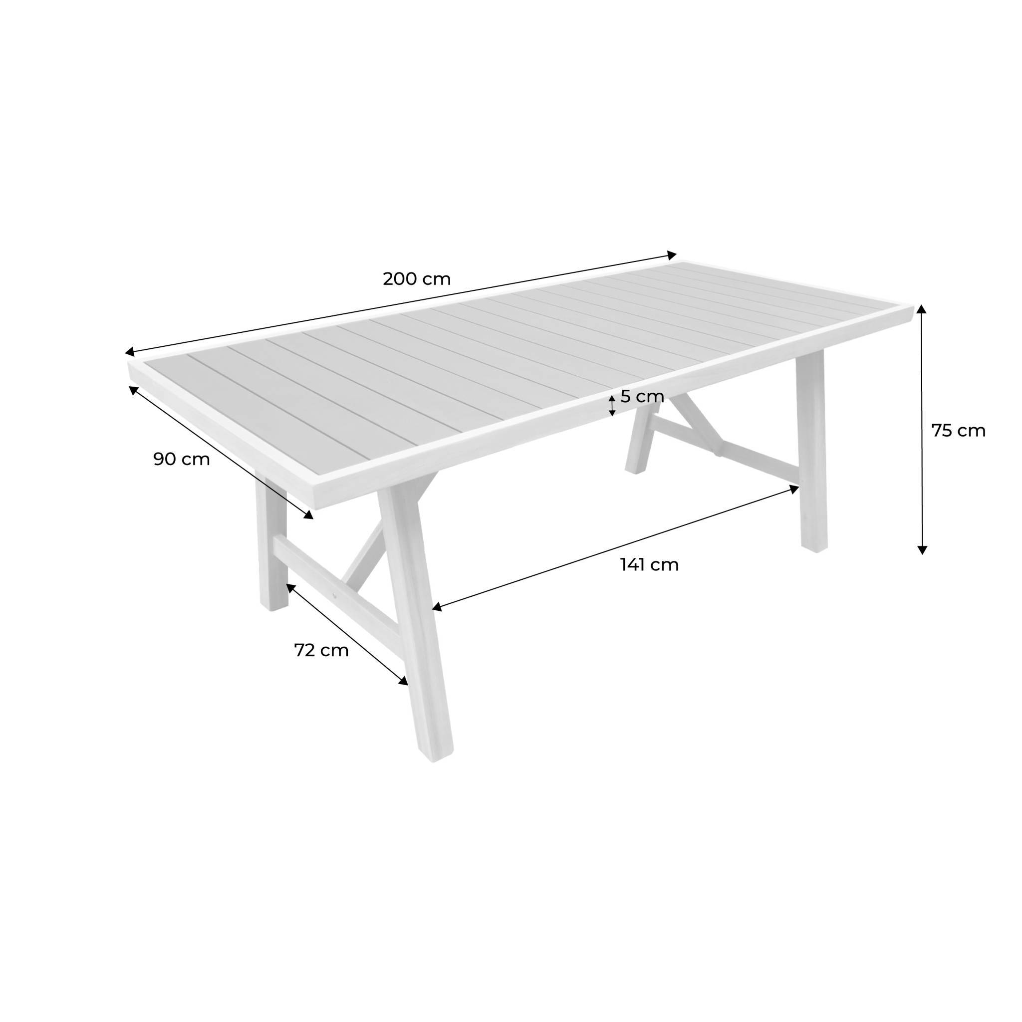 sweeek - Table de jardin bois d'acacia et aluminium 8 places kaki - Eldora | sweeek - Image 4