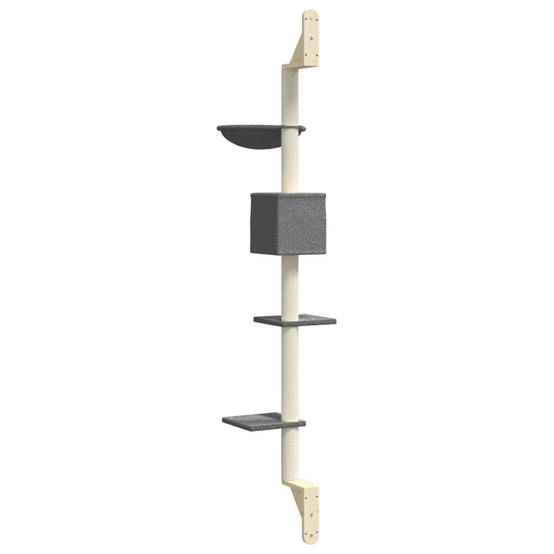 Arbre à chat mural bois et sisal gris foncé 35 x 53 x 187 cm - PANGIVO - Image 6