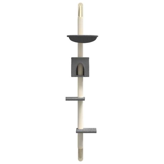 Arbre à chat mural bois et sisal gris foncé 35 x 53 x 187 cm - PANGIVO - Image 4