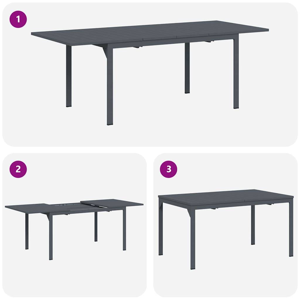 Table de Jardin Extensible 210 cm en Acier Anthracite, Design Moderne pour 10 Personnes – ComfortXL Outdoor Living - Image 6