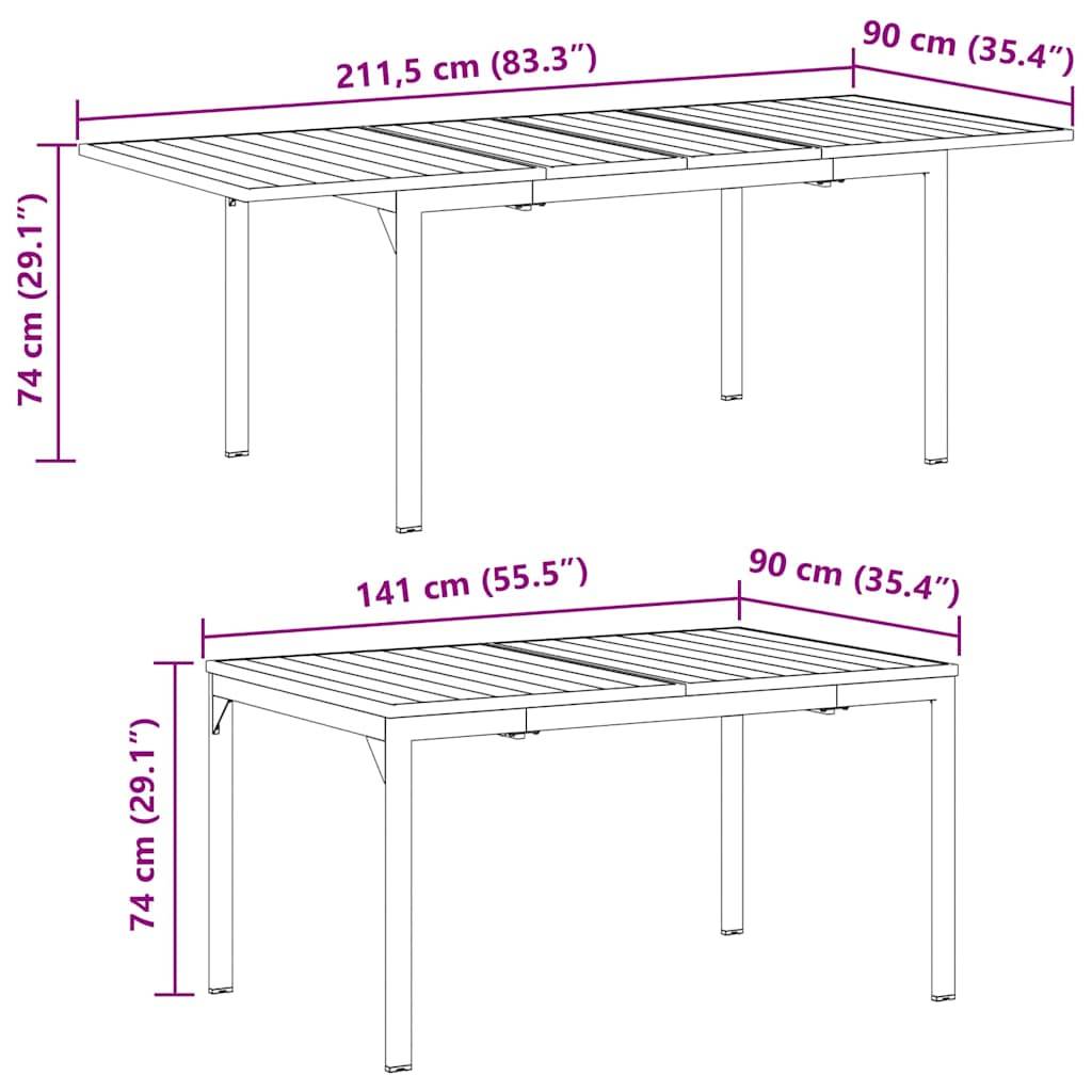 Table de Jardin Extensible 210 cm en Acier Anthracite, Design Moderne pour 10 Personnes – ComfortXL Outdoor Living - Image 7