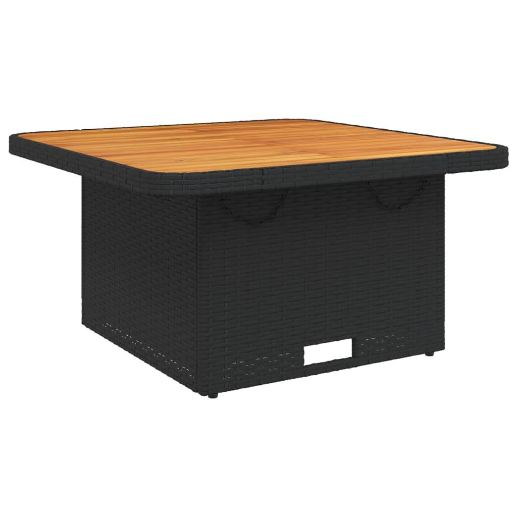 PANGIVO - Table de jardin noir résine tressée et bois acacia 80 x 80 x 71 cm - PANGIVO - Image 7